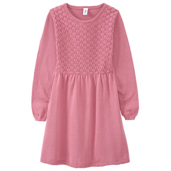 Mädchen Strickkleid mit Wabenstruktur