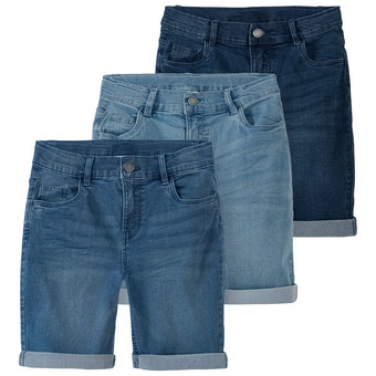 3 Jungen Jeansshorts im Basic-Look