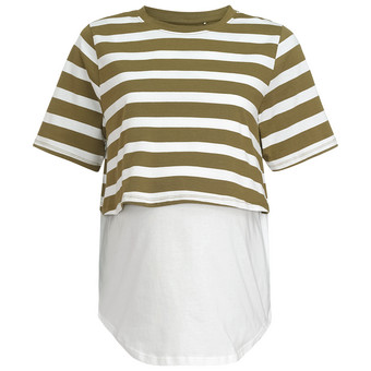 Damen Umstands-T-Shirt im Lagen-Look