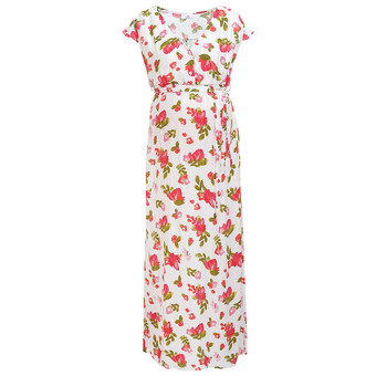 Damen Umstands-Maxikleid mit Blumen allover