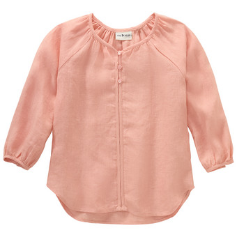 Mädchen Leinen-Bluse unifarben