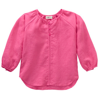 Mädchen Leinen-Bluse unifarben