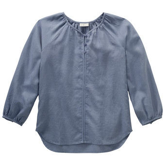 Mädchen Leinen-Bluse unifarben