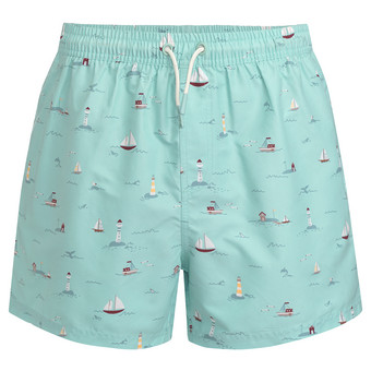 Herren Badeshorts mit Segelschiffen