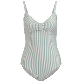 Damen Shape-Badeanzug mit Seersucker-Streifen