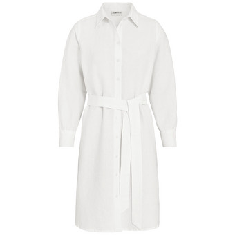 Damen Leinen-Hemdkleid mit Bindeband