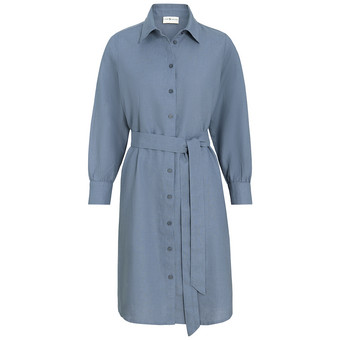 Damen Leinen-Hemdkleid mit Bindeband