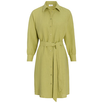 Damen Leinen-Hemdkleid mit Bindeband