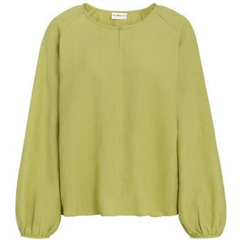 Damen Leinen-Bluse unifarben