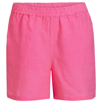 Linnen damesshort met elastische tailleband