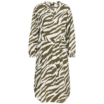 Damen Leinen-Kleid im Animal-Look