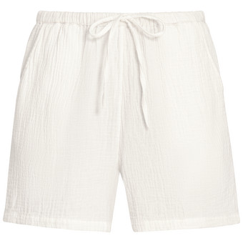 Damen Musselin-Shorts in Unifarben