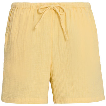 Damen Musselin-Shorts in Unifarben