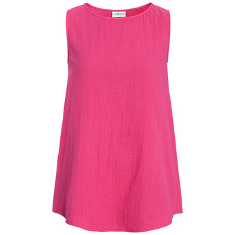 Damen Musselin-Top in Unifarben