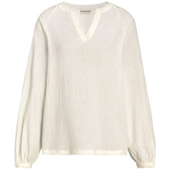Damen Musselin-Bluse in Unifarben
