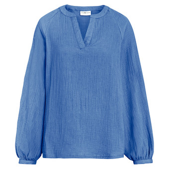 Damen Musselin-Bluse in Unifarben