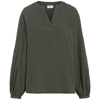 Damen Musselin-Bluse in Unifarben