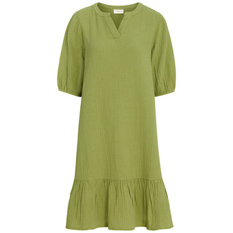 Damen Musselin-Kleid in Unifarben