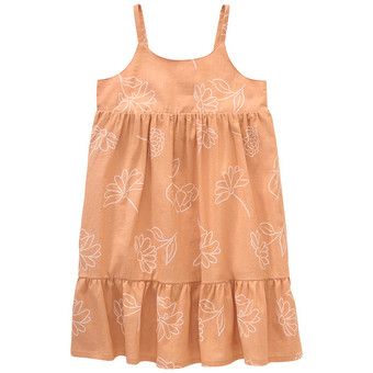 Mädchen Kleid aus Leinen-Mix