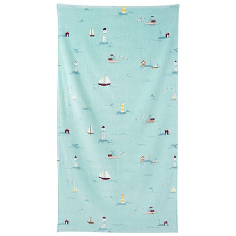 Duschtuch mit Segelschiffen