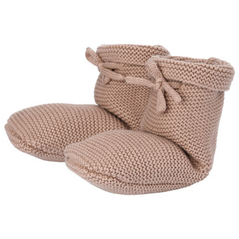 1 Paar Baby Strickschühchen mit Schnürung