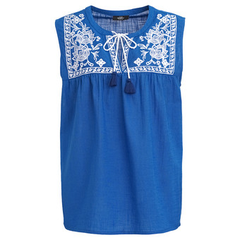 Damen Blusentop mit Stickerei