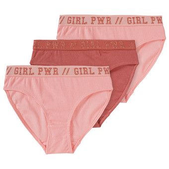 3 Mädchen Slips mit Rippstruktur