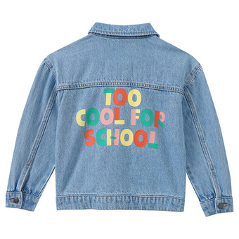 Kinder Jeansjacke mit Buchstaben-Applikation
