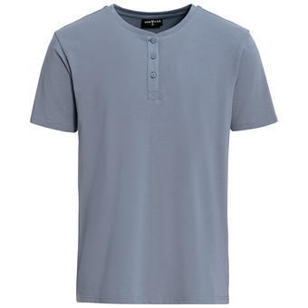 Herren T-Shirt mit Serafino-Ausschnitt 