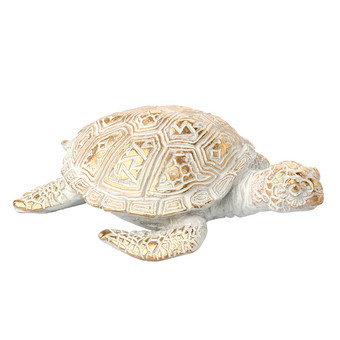 Dekofigur Schildkröte mit Gold-Muster