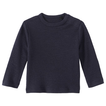 Baby Wolle-Seide-Shirt mit Ripp-Struktur