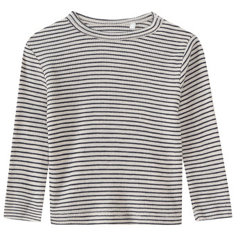 Baby Wolle-Seide-Shirt mit Ripp-Struktur