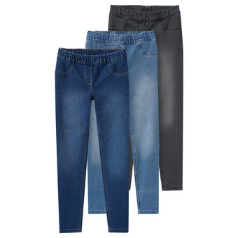3 Mädchen Jeggings mit Stretch-Bund