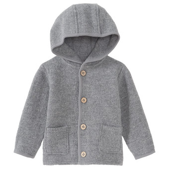 Wollen babyvest met omgeslagen boorden