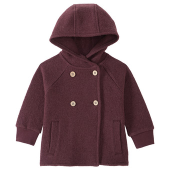 Wollen babyjas met capuchon