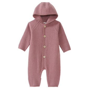 Newborn Wollwalk-Overall mit Umschlagbündchen