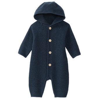 Newborn Wollwalk-Overall mit Umschlagbündchen