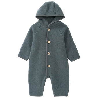 Newborn Wollwalk-Overall mit Umschlagbündchen