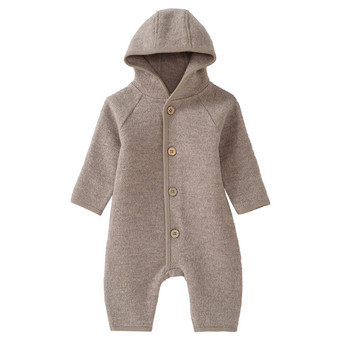 Newborn Wollwalk-Overall mit Umschlagbündchen