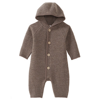 Newborn Wollwalk-Overall mit Umschlagbündchen
