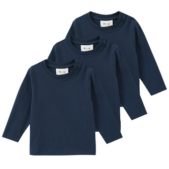 3 Baby Langarmshirts im Basic-Look