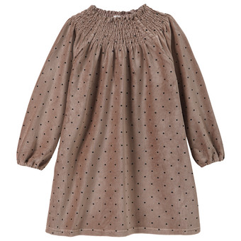 Mädchen Cord-Kleid mit Punkte-Allover