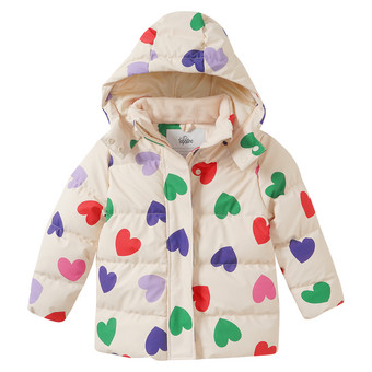 Mädchen Pufferjacke mit Herzen