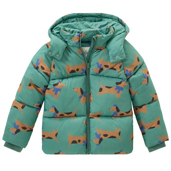 Jungen Pufferjacke mit Dackel-Allover