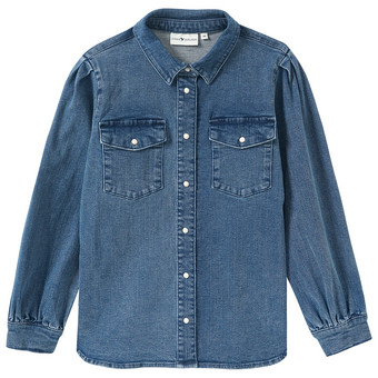 Jeansblouse voor meisjes met drukknopen
