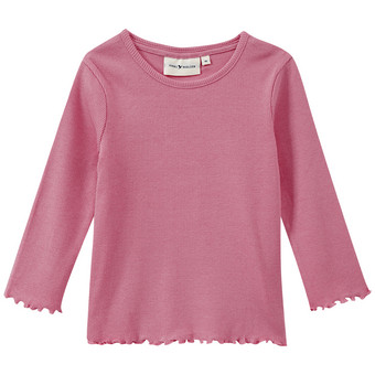 Mädchen Langarmshirt in Rippstruktur