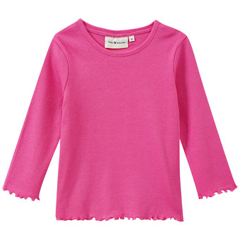 Mädchen Langarmshirt in Rippstruktur
