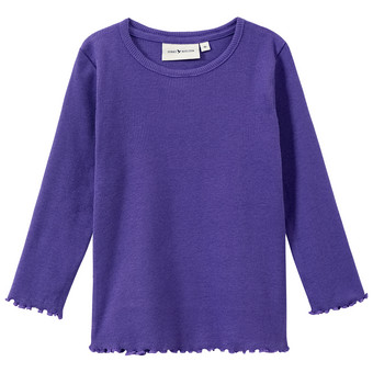 Mädchen Langarmshirt in Rippstruktur