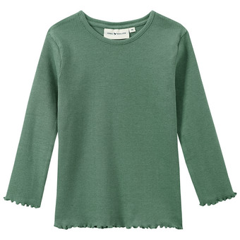 Mädchen Langarmshirt in Rippstruktur