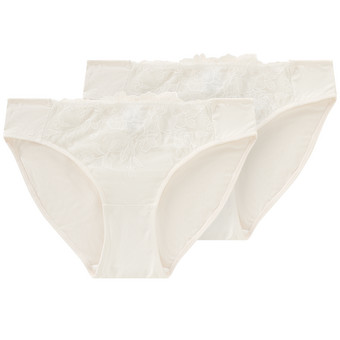 2 Damen Slips mit Stickerei